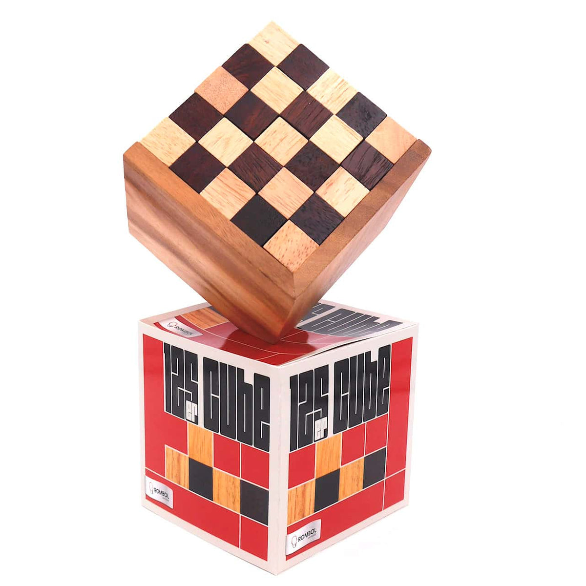 125er-Cube - herausforderndes Denkspiel aus edlem Holz für Knobel-Fans