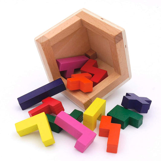 PENTOMINOS PUZZLE - farbenfrohes, schwieriges Holzpuzzle
