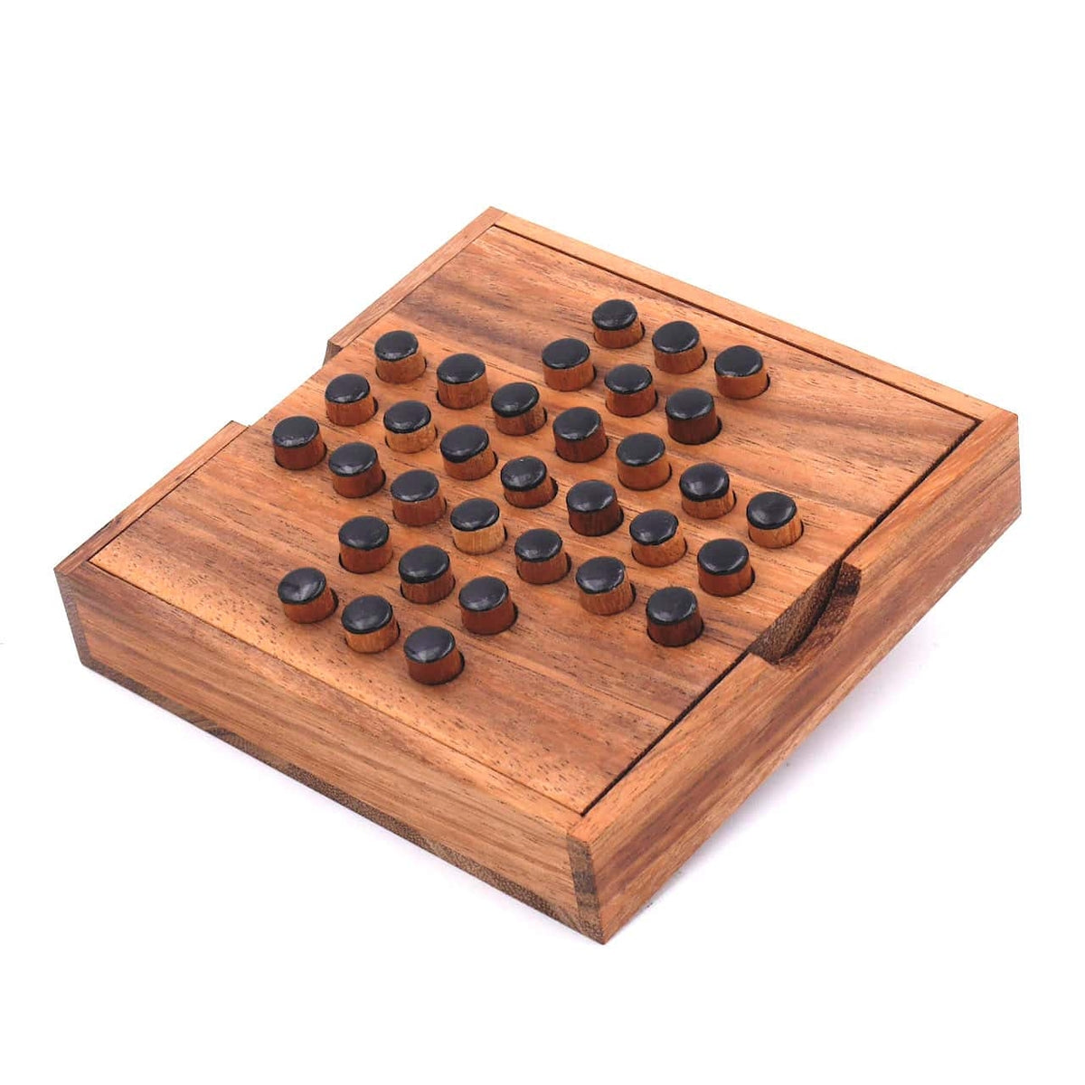Solitaire, der unterhaltsame Klassiker aus edlem Holz mit praktischem Verschlussband