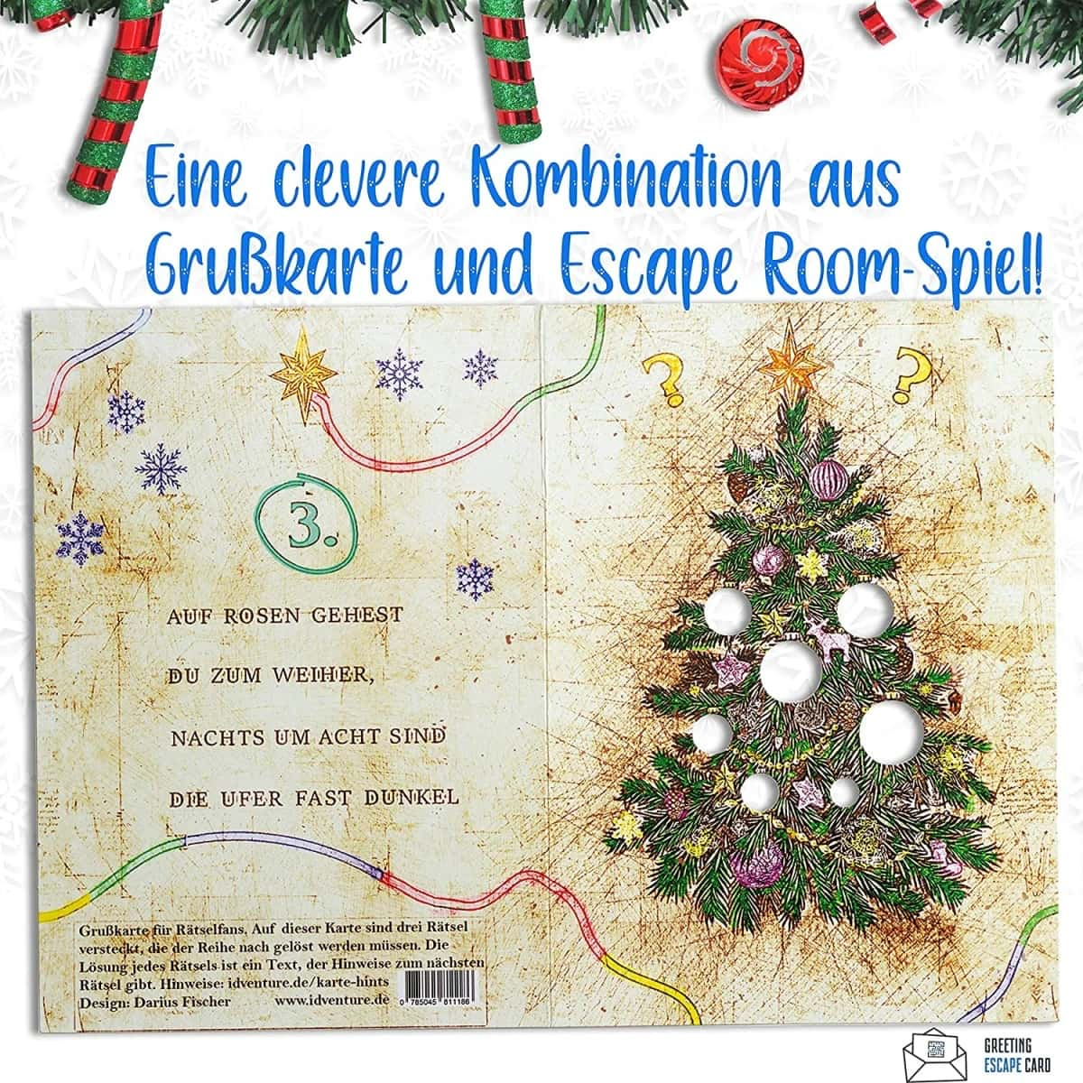 Escape-Grußkarte - Perfekt zu Weihnachten