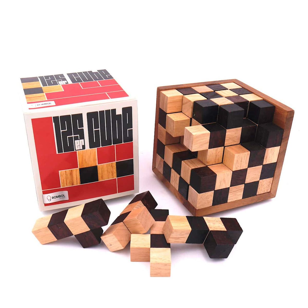 125er-Cube - herausforderndes Denkspiel aus edlem Holz für Knobel-Fans