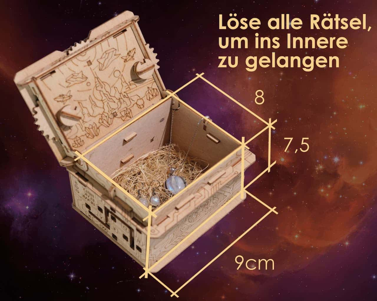 ORBITAL BOX - galaktische Cluebox mit Geheimfach