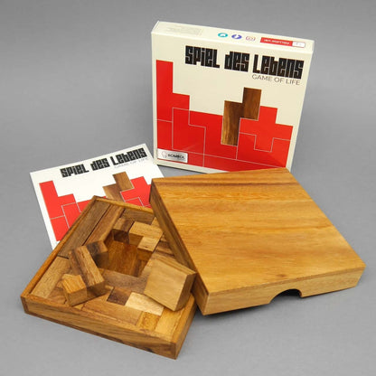 Holzlegespiel „Spiel des Lebens“ mit offenen Puzzleteilen – ideales Denkspiel für kreative Köpfe.