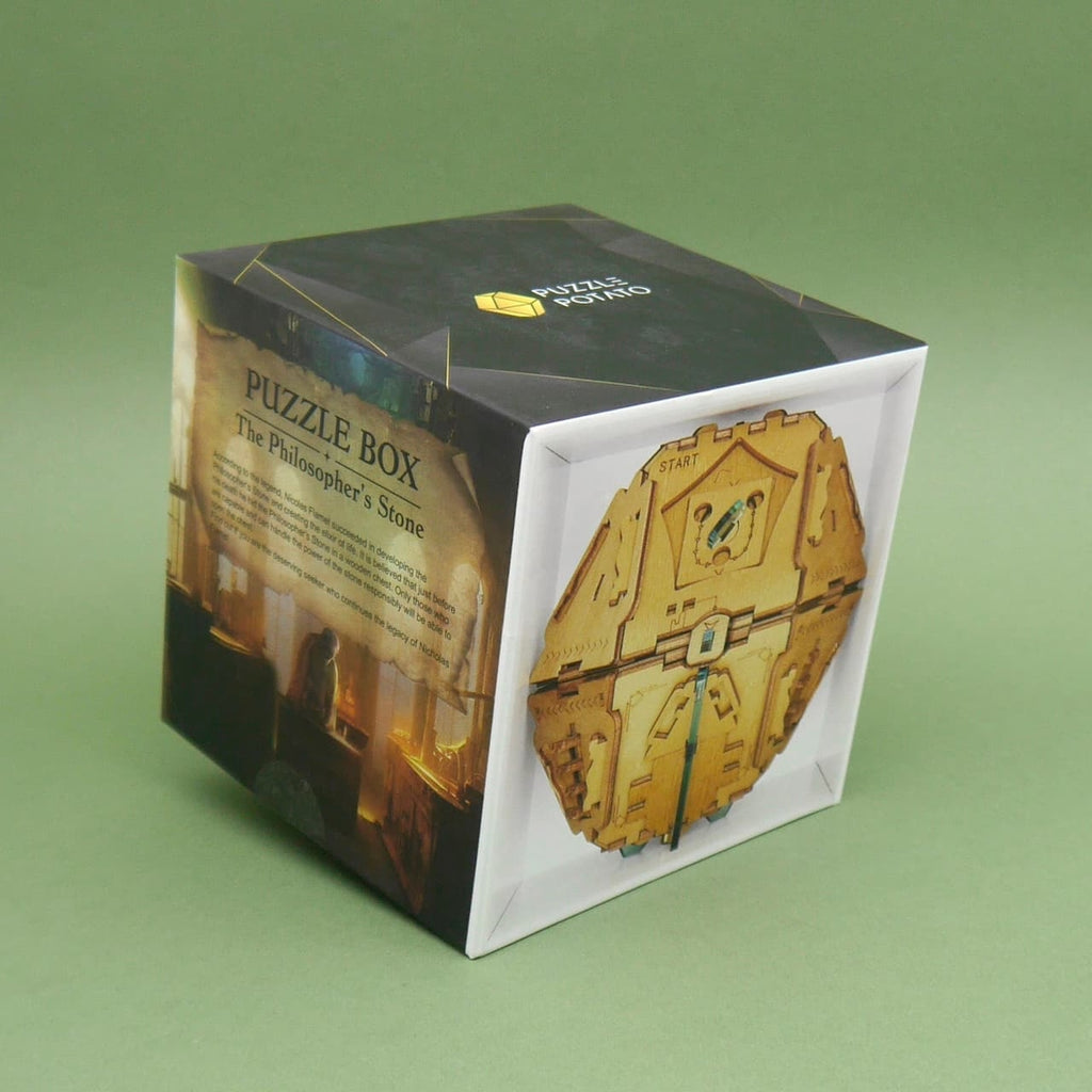 Geschenkidee: stilvolle Geschenkverpackung der Stein der Weisen Puzzlebox – lädt zum knobeln ein.