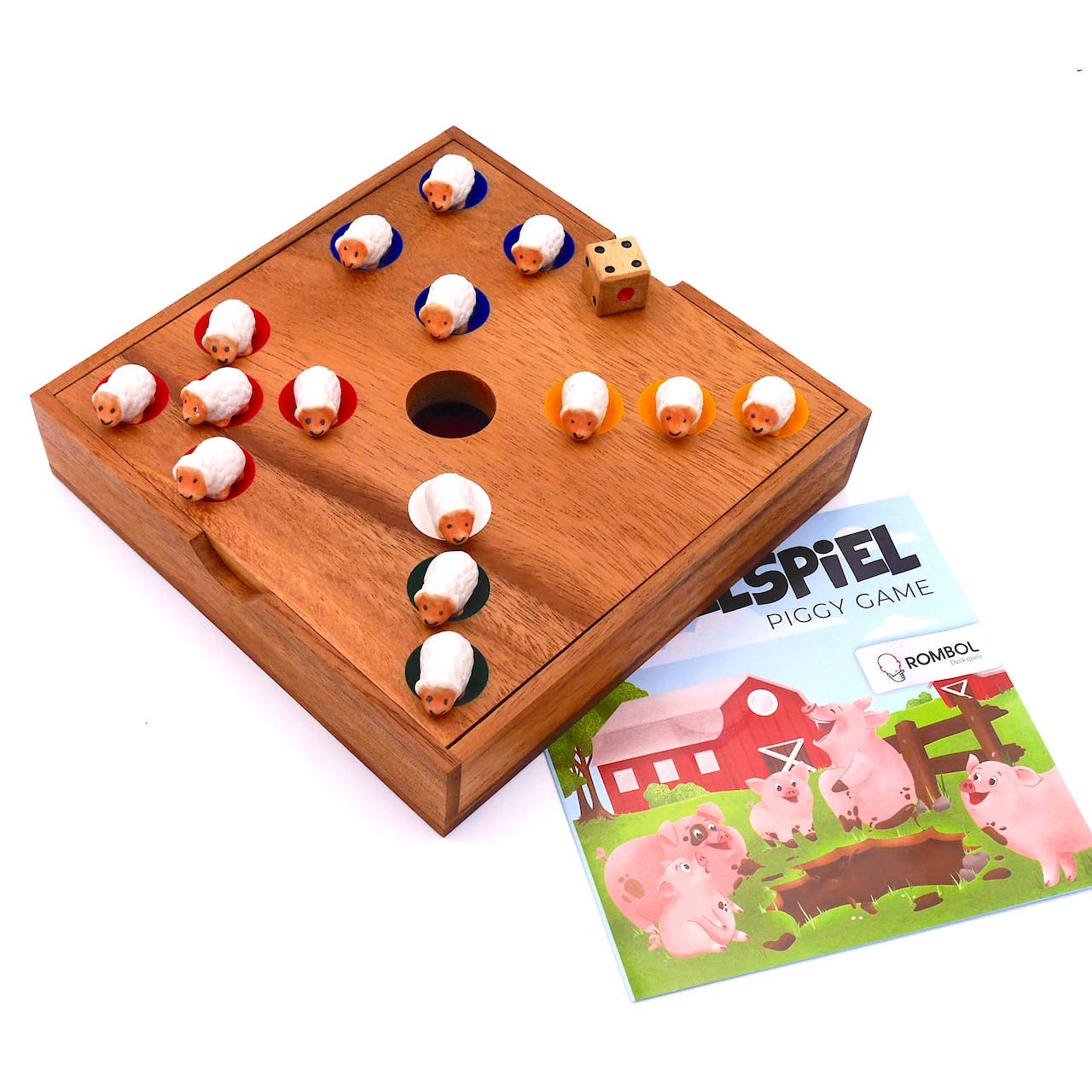 Ferkelspiel - Das Würfelspiel mit den süßen Tierfiguren für die ganze Familie inkl. praktischem Verschlussband