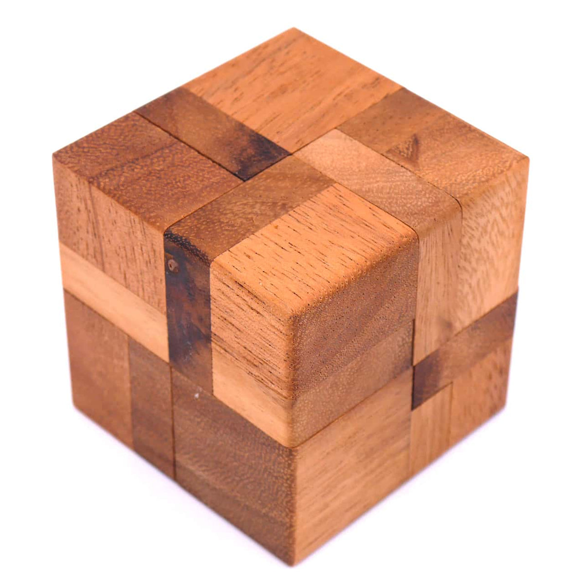 Das zusammengesetzte Denkspiel aus Holz mit 6 Teilen.